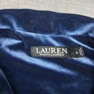Lauren Ralph Lauren Pajama Top Womens Small Blue Velour Black Label Sleepwear thumbnail 3