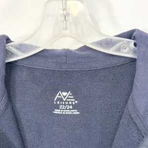 Avenue Plus Size 22/24 Hoodie Full Zip Up Jacket Athleisure Navy Blue Terry D thumbnail 7