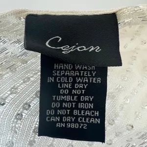Cejon Silver Sequin Metallic Striped Woven Ivory Scarf Shawl Wrap Womens NWOT thumbnail 8