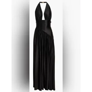 NEW Delfi Collective Rae Halter Black Gown Sz XS thumbnail 4