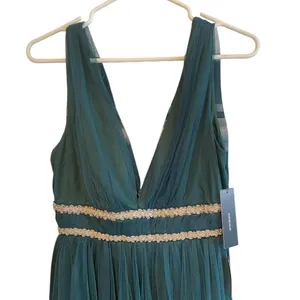 Lulus New Delightful Occasion Emerald Green Beaded Tulle Maxi NYE Dress Gown thumbnail 10