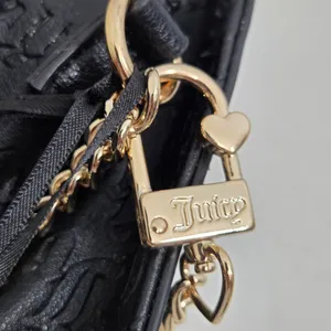 Juicy Couture Embossed Black and‎ Gold Clutch with Chain Strap thumbnail 3
