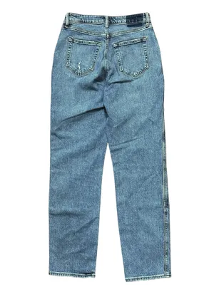 Abercrombie & Fitch Curve Love The Dad High Rise Double Knee Straight Jeans Sz 4 thumbnail 2