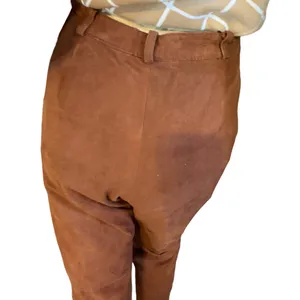 Vintage 1980'S Sienna Brown Artisan Wear Suede Pleated Trousers (Xs) thumbnail 8