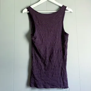 Old Navy Vintage Purple & Gold Striped Tank L thumbnail 2