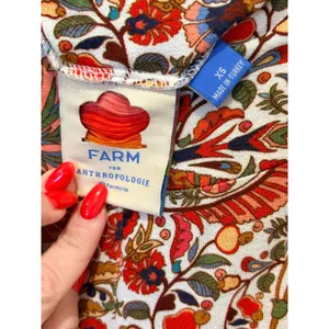 FARM Rio Amie Floral Wide-Leg Knit Pants Multicolor Anthropologie XS thumbnail 5
