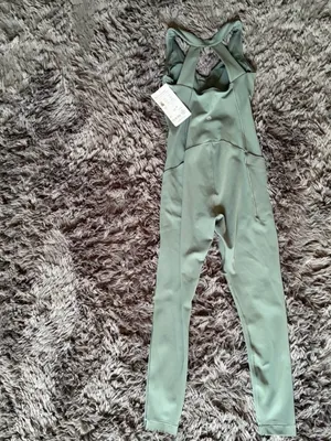 Athleta Transcend green full length activewear workout Bodysuit size xxs NWT thumbnail 3
