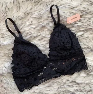 NWT Lace Longline Strappy Bralette Small Black thumbnail 5
