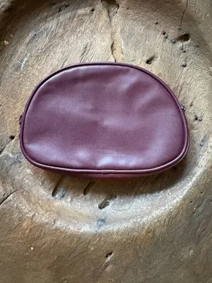 Etienne Aigner Vintage oxblood burgundy leather? cosmetics pouch makeup bag travel 1980s thumbnail 5