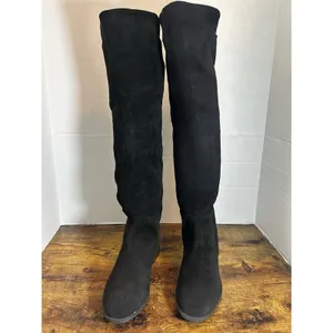 Lucky Brand LK Calypso Black Suede Tall Boots 9M NIB Oiled Suede Riding Autumn thumbnail 5