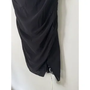 NWT Halara Black Chiffon Ruched Spaghetti Strap Mini Dress Size Large thumbnail 5