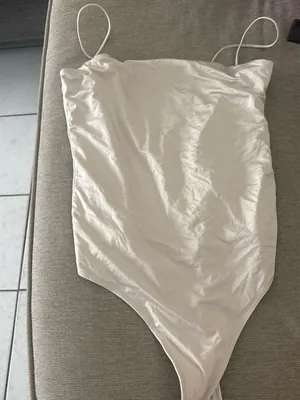 Forever 21 Cream Satin Bodysuit thumbnail 2