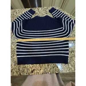 Aritzia Wilfred Maria Merino Wool Sweater Navy White Stripe Size Small thumbnail 8