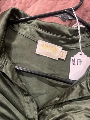 Olive Green Satin Button thumbnail 3