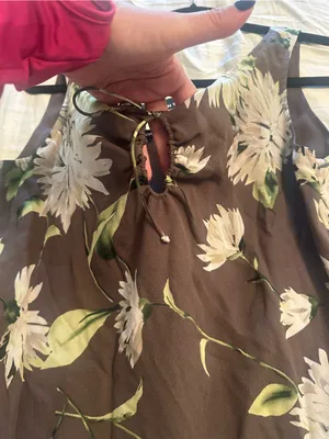 Ellen Tracy Paneled Asymmetric-Hem Midi Dress size 8 nwt brown floral lined silk thumbnail 15