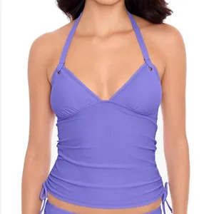 Salt + Cove Women's Swimwear Tankini Rib Medium Shirred Purple‎ Small NWT thumbnail 1