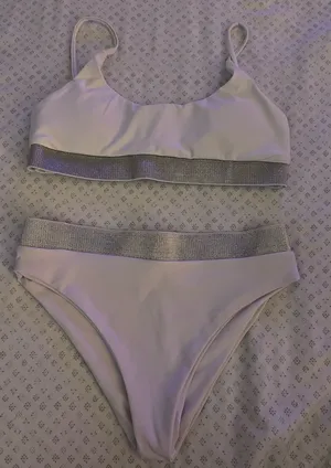 Boutique White & Silver Bikini Set thumbnail 6