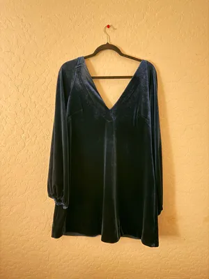 Free People Dress Velvet Mini Long Sleeve thumbnail 5