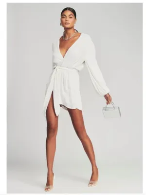 Retrofete Gabrielle Sequin Robe White Mini Dress thumbnail 6