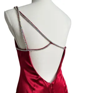 For Love And Lemons Elora Midi Slip Dress Red Rhinestones Size Small NWT thumbnail 7