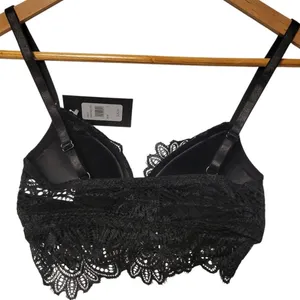Fredericks of Hollywood Finley Bralette Womens Size S Black Lace Bow NWT Padding thumbnail 2