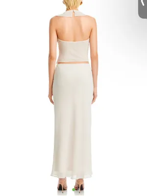 Cream Maxi Skirt - Sleek High-Rise Silhouette thumbnail 2