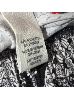 Mudd Women’s Black & White Boho Paperbag Waist Tie Pants XS Printed Pull-On thumbnail 8