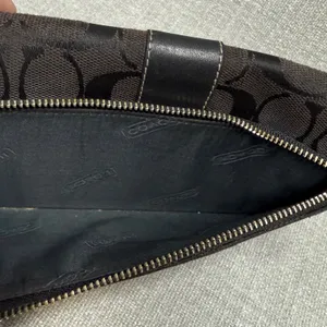 Coach Vintage Signature Monogram Slim Envelope Wallet Brown Canvas Leather‎ Trim thumbnail 7