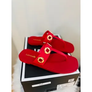 Larroudé Milan Slide‎ Cushioned Sandal (Women), Scarlett Red, Size 8/9, NWT thumbnail 5