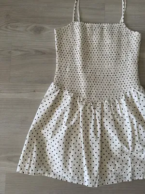 Le Lis White and Black Polka Dot Smocked Sundress thumbnail 3