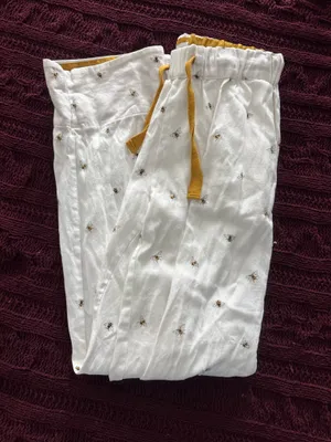 {SOPHIE ALLPORT} White Bee Print Cotton Pajama Pants thumbnail 3