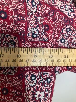 Source Unknown Red Patterned Open-Front Blazer Jacket Quilted Boho thumbnail 10