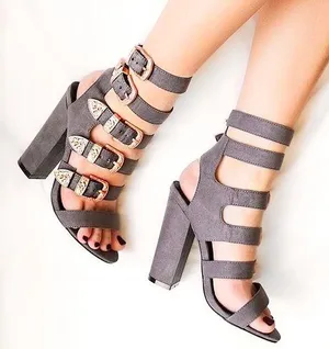 Mossimo Western Buckle Heeled Gladiator Sandals thumbnail 1