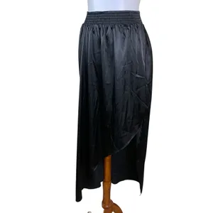 Bishop‎ Young Black Asymmetrical Smocked Waist Midi Skirt S thumbnail 3