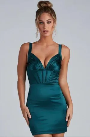 Windsor Teal Semi Formal Dress  thumbnail 1