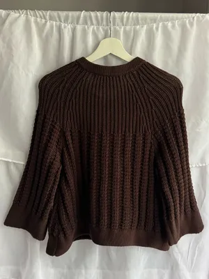 Studio M Y2K Chunky Knit Sweater Brown Size L thumbnail 4