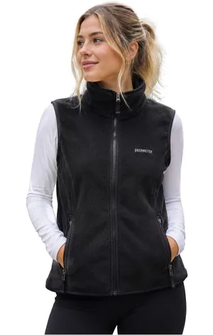 VTG Obermeyer Black Fleece Zip Vest Outdoor Ski Lodge Gorpcore high neck EUC M thumbnail 1