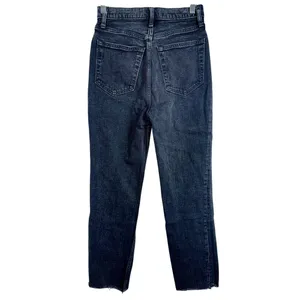 Abercrombie & Fitch Ultra High Rise Straight Black Denim Button Fly Jean Sz 25 0 thumbnail 2