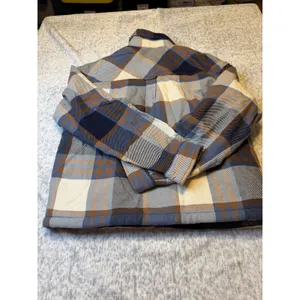 Alpine Design Sherpa Lined Plaid Flannel Jacket Women's XS Blue Brown Tan‎ NWT thumbnail 6