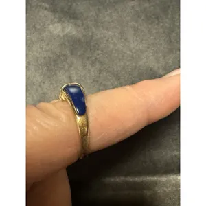 Vintage‎ Avon Lapis Blue Relfections Ring Size 8.75 Gold thumbnail 4