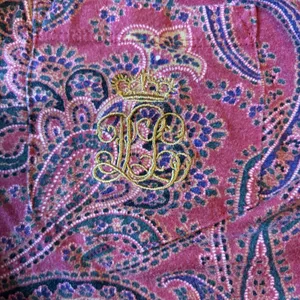 Lauren‎ Ralph Lauren Small Soft Knit Pajama Set Button Red Paisley Designer thumbnail 8