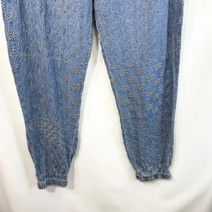 Johnny Was Biya Large Pants Blue Embroidered Chambray Lyocell Jogger Boho 1394 thumbnail 9