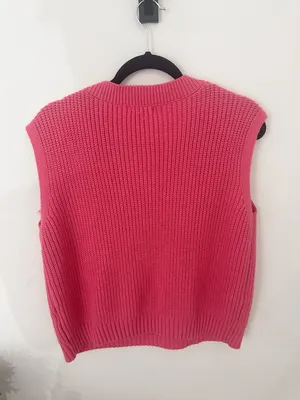 Shop Fancy D Boutique Oversized Pink Sleeveless Sweater thumbnail 2