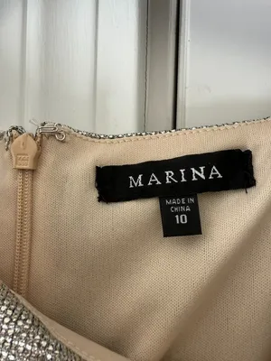 Marina Formal Gown Mother of Bride Dress Gold/Silver Sz. 10 thumbnail 3