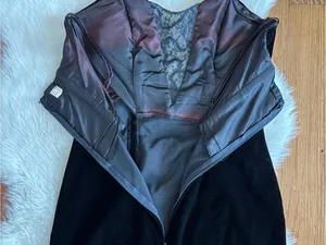 Vintage Black Strapless Velvet Deep Lace Sequin V-Neck Cocktail Dress thumbnail 8