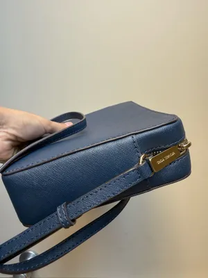 Michael Kors Navy Leather Crossbody with Gold Stud Accents thumbnail 9