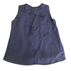 Zara Front Ruffle Tank Blouse in Navy, Size S​​​​​​​​​​ thumbnail 1