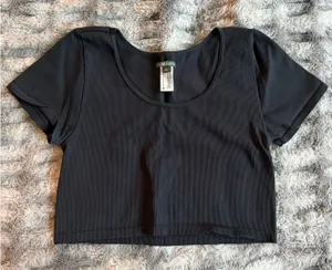Wild Fable Ribbed Crop Top - Black XL thumbnail 1