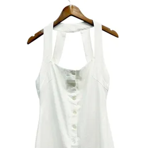 Showpo. Linen Look Halter Neck Ricki Mini Dress in White size 8 NWT thumbnail 6