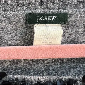 J.Crew Y2K Sequin Lambswool Sweater Cozy Grey Layer thumbnail 2